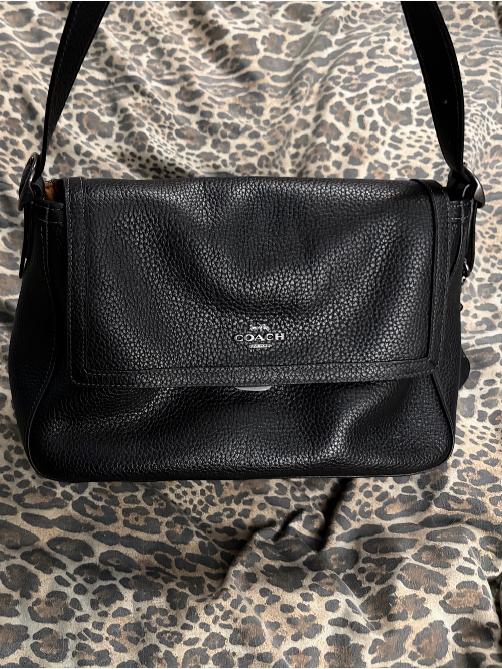 Coach Large Etta Black With Gunmetal Hardware